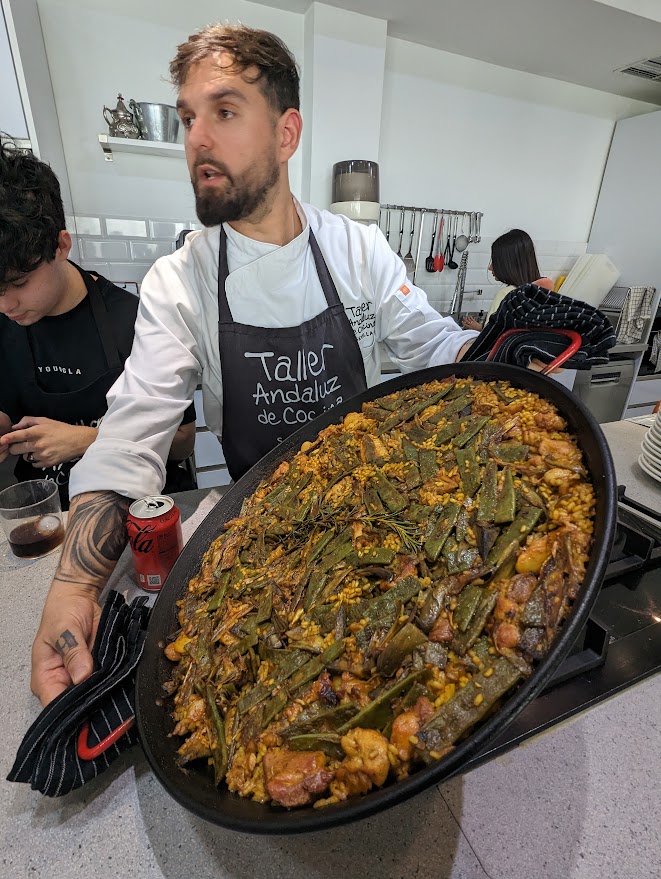 Cooking paella