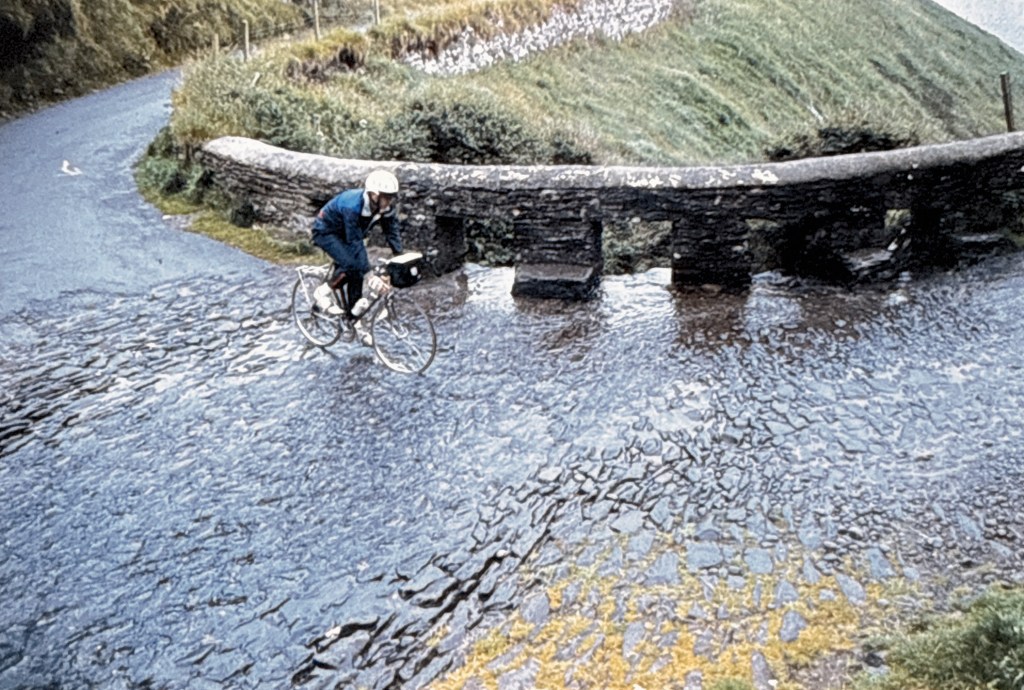 cycling in Ireland in the rain